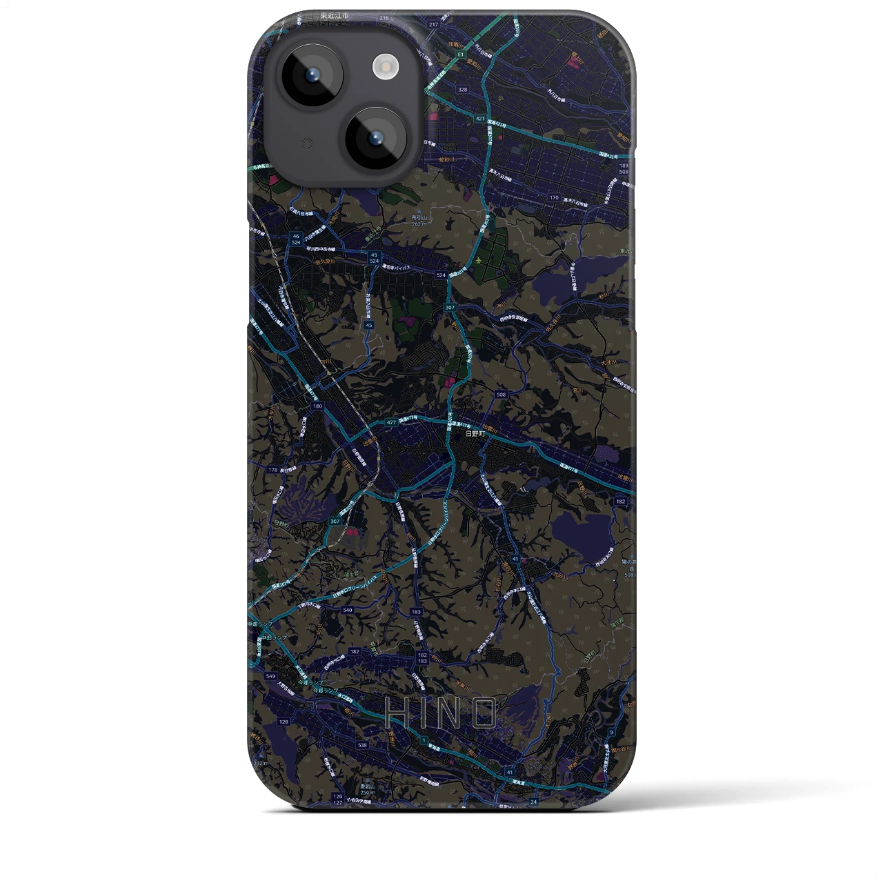 【日野(滋賀県)】地図柄iPhoneケース(バックカバータイプ)