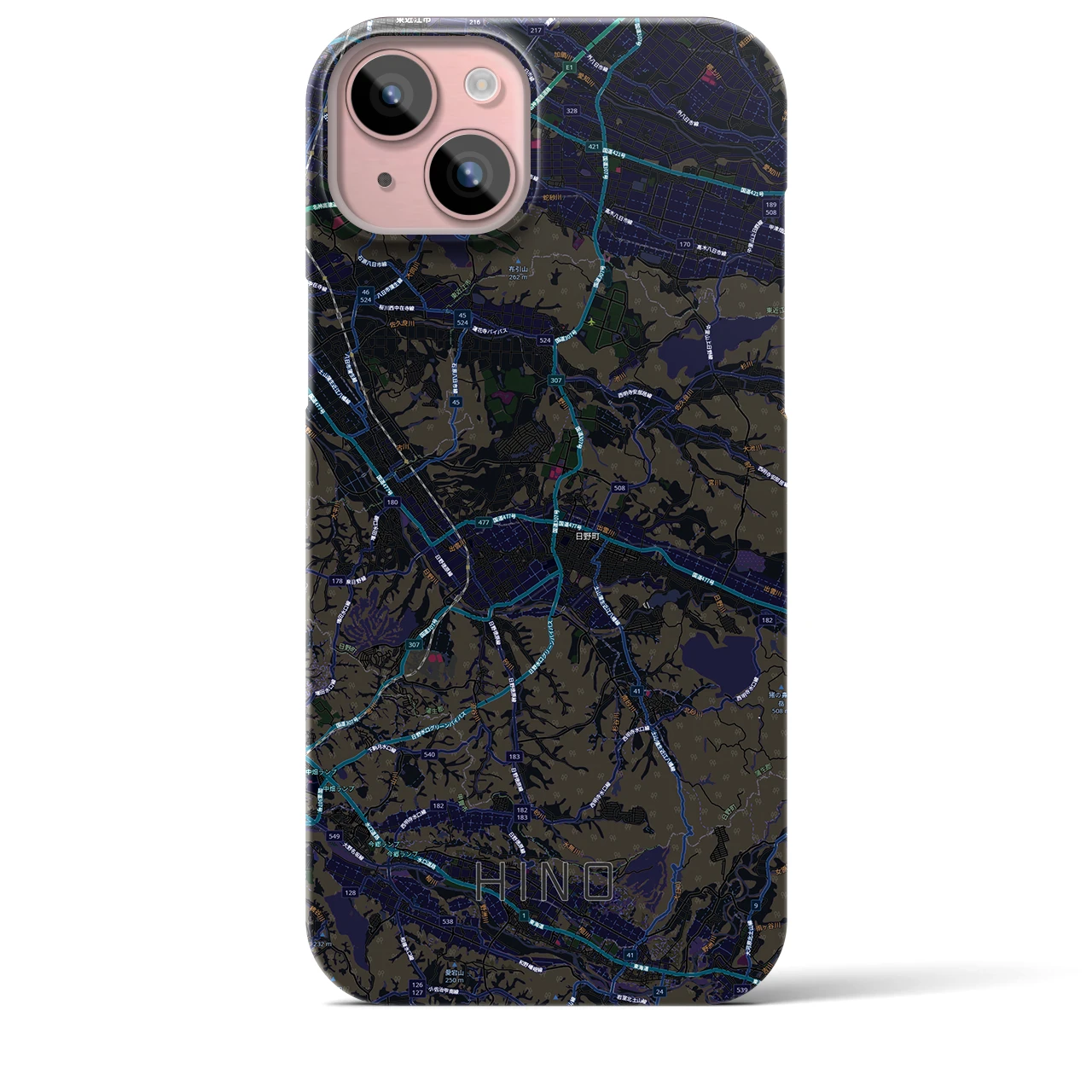 【日野(滋賀県)】地図柄iPhoneケース(バックカバータイプ)