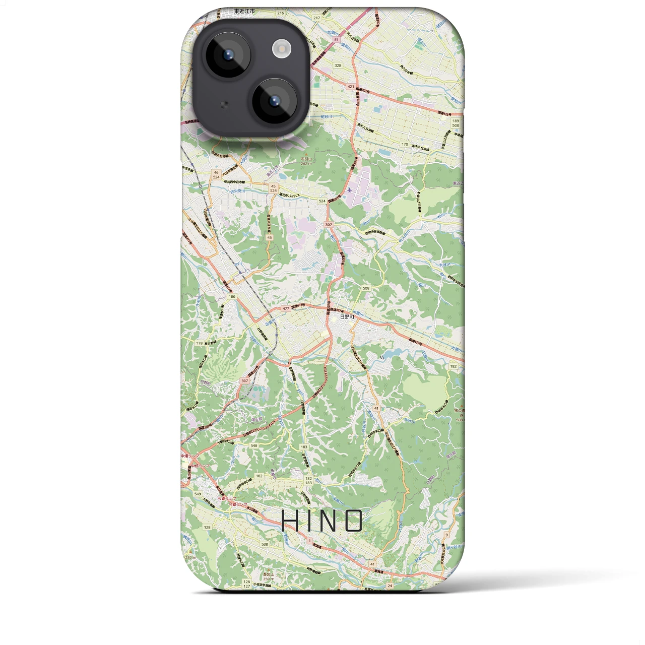 【日野(滋賀県)】地図柄iPhoneケース(バックカバータイプ)