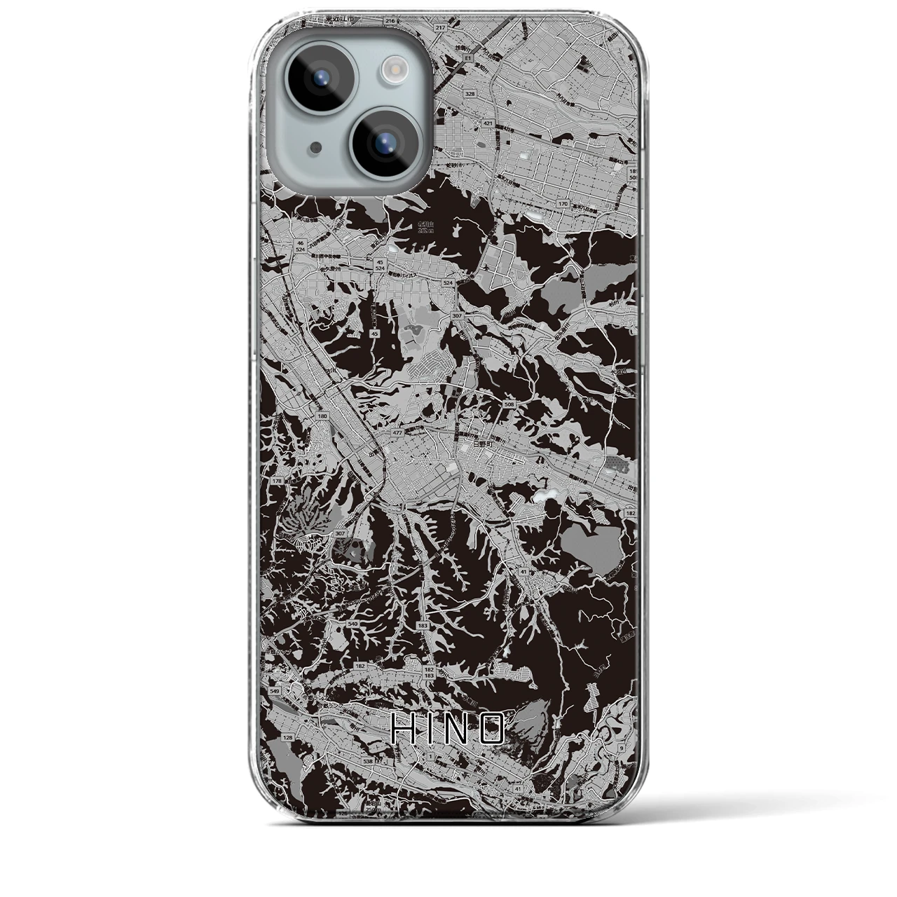 【日野(滋賀県)】地図柄iPhoneケース(クリアタイプ)