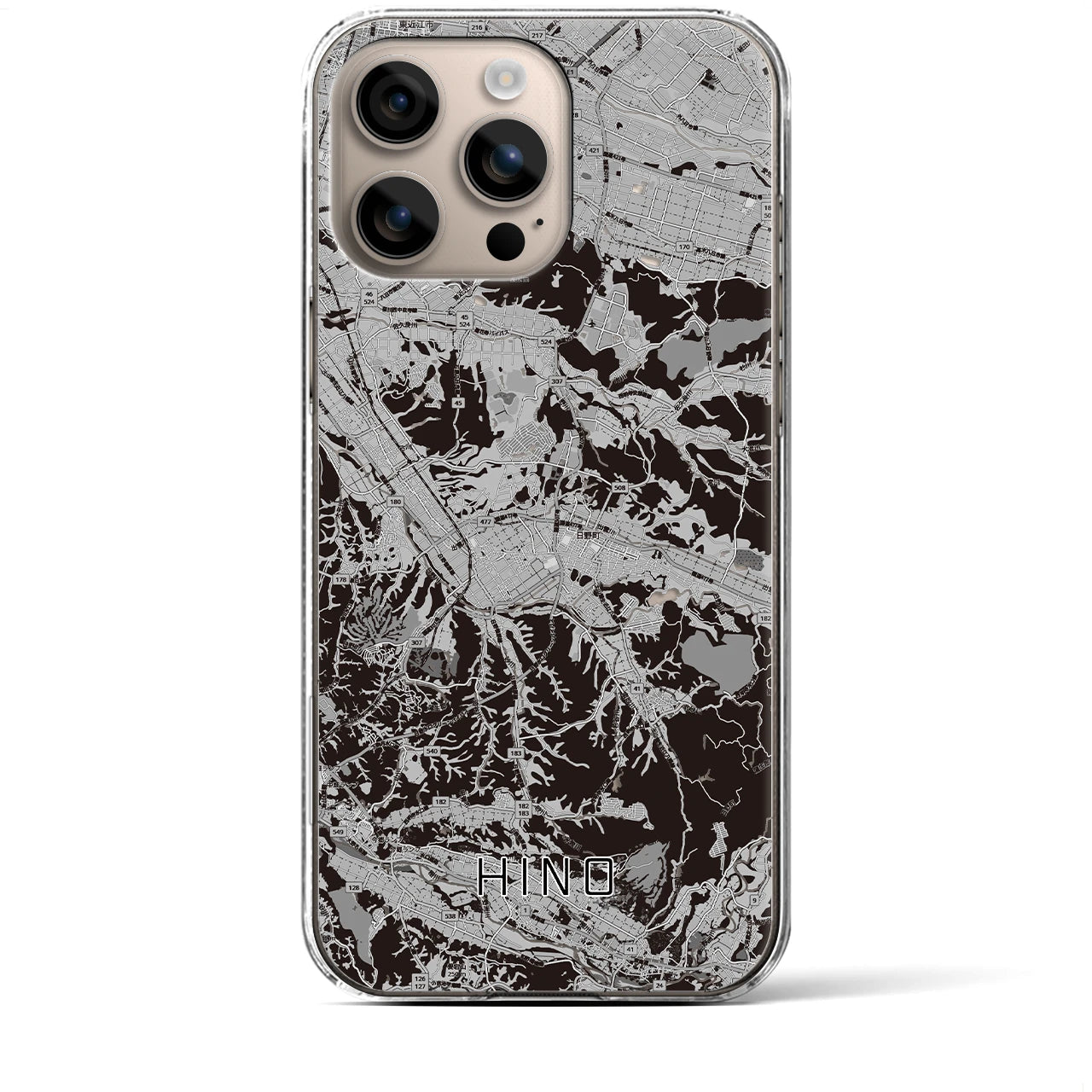 【日野(滋賀県)】地図柄iPhoneケース(クリアタイプ)