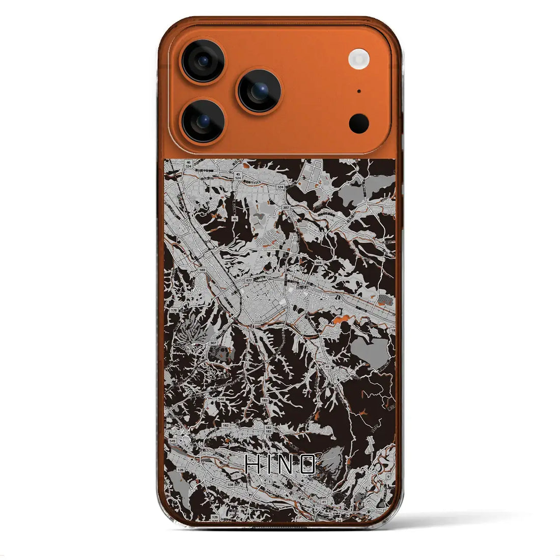 【日野(滋賀県)】地図柄iPhoneケース(クリアタイプ)モノトーン・iPhone 17 Pro Max 用
