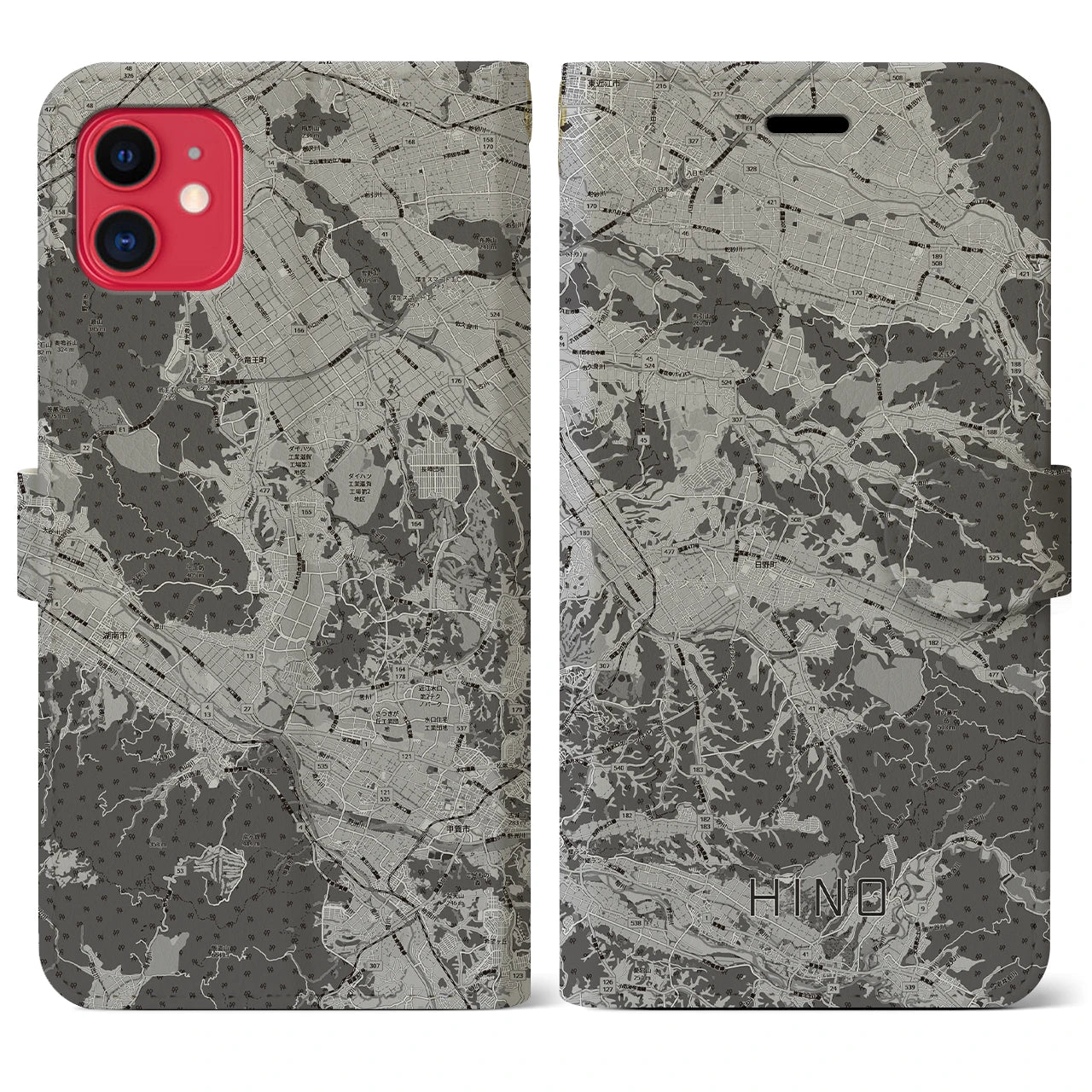 【日野(滋賀県)】地図柄iPhoneケース(手帳タイプ)