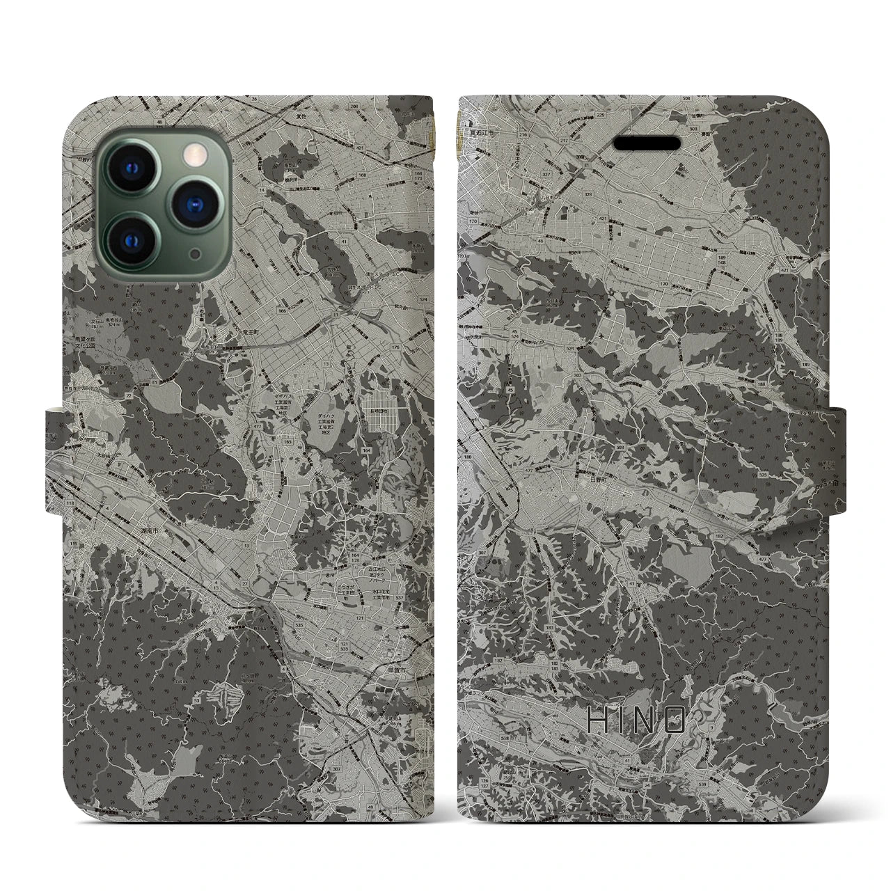 【日野(滋賀県)】地図柄iPhoneケース(手帳タイプ)