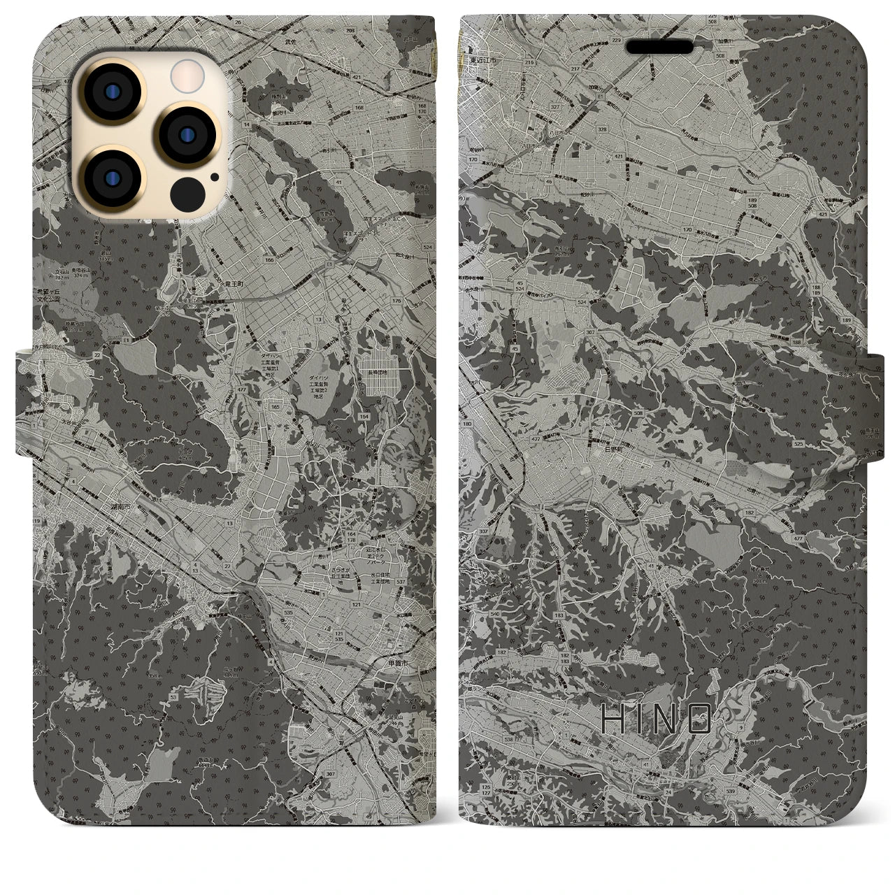 【日野(滋賀県)】地図柄iPhoneケース(手帳タイプ)