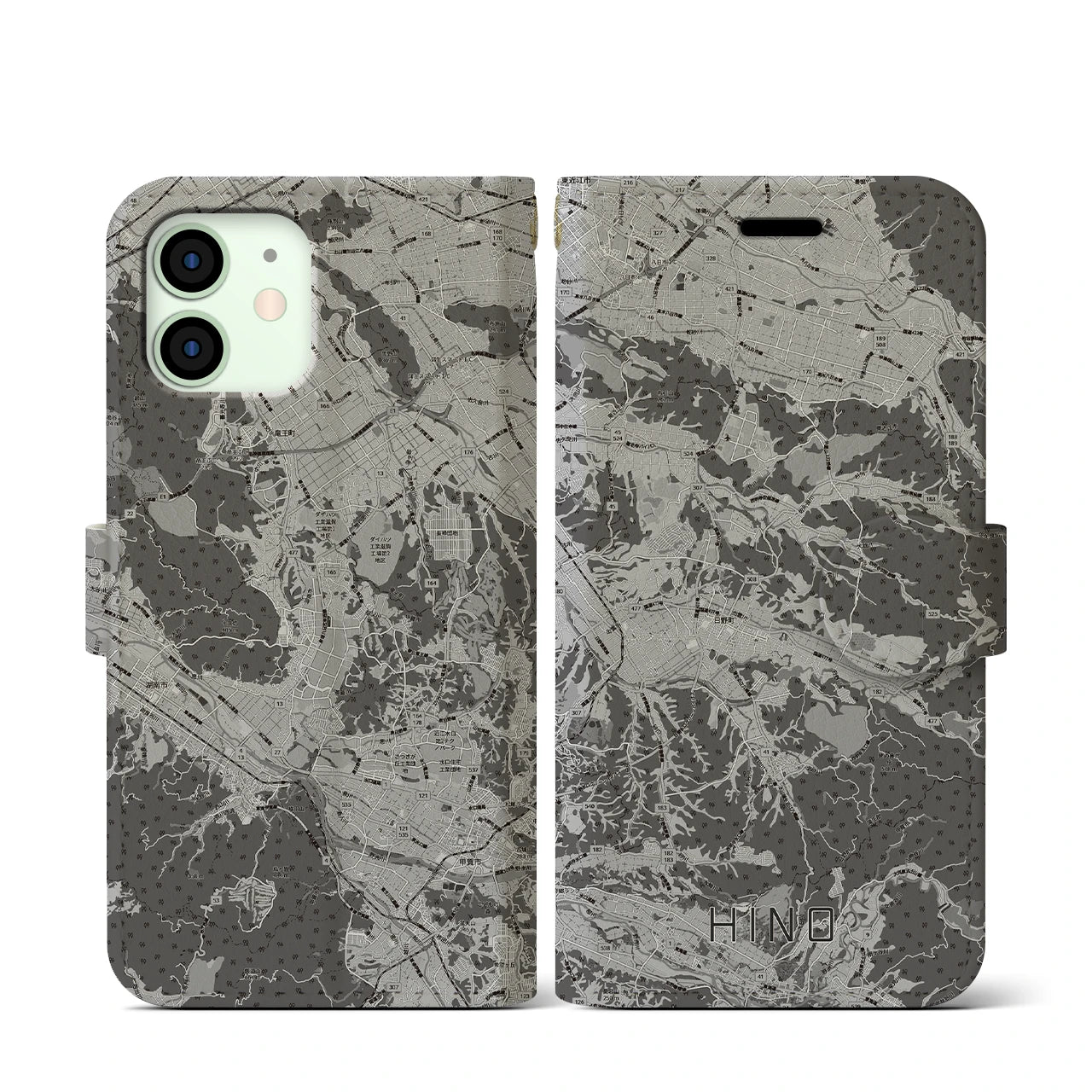 【日野(滋賀県)】地図柄iPhoneケース(手帳タイプ)