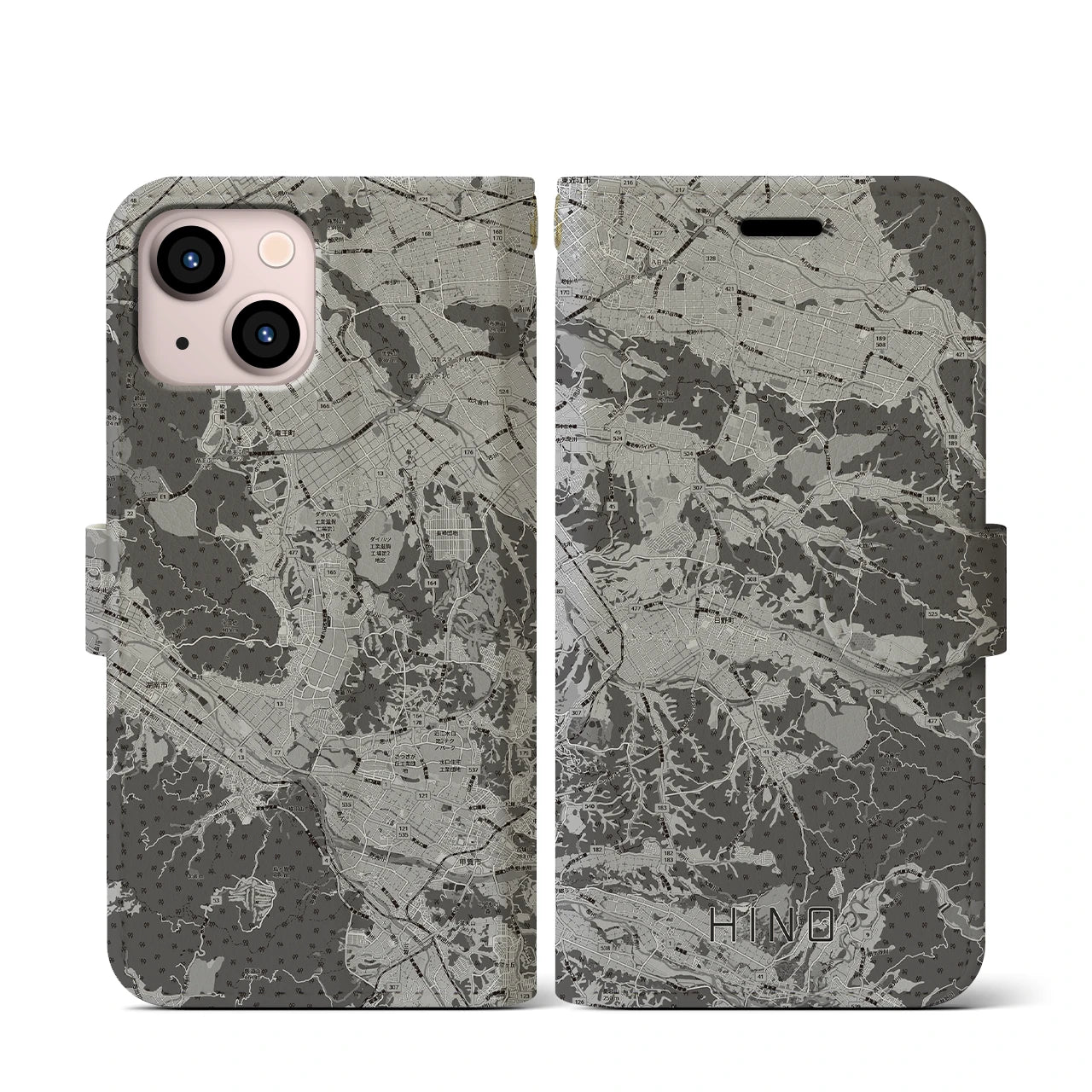 【日野(滋賀県)】地図柄iPhoneケース(手帳タイプ)