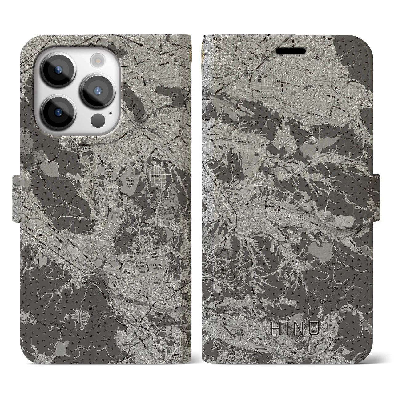 【日野(滋賀県)】地図柄iPhoneケース(手帳タイプ)