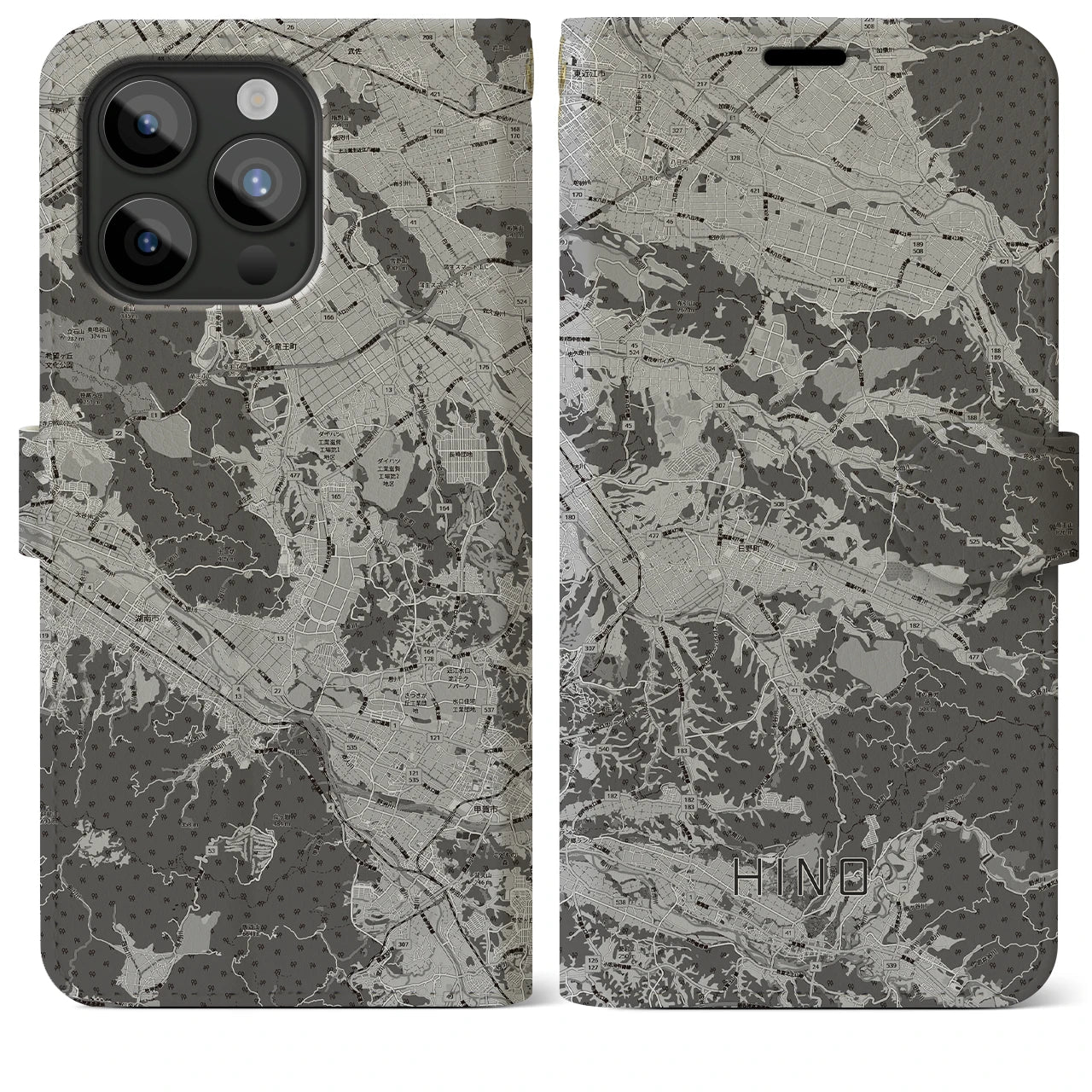 【日野(滋賀県)】地図柄iPhoneケース(手帳タイプ)