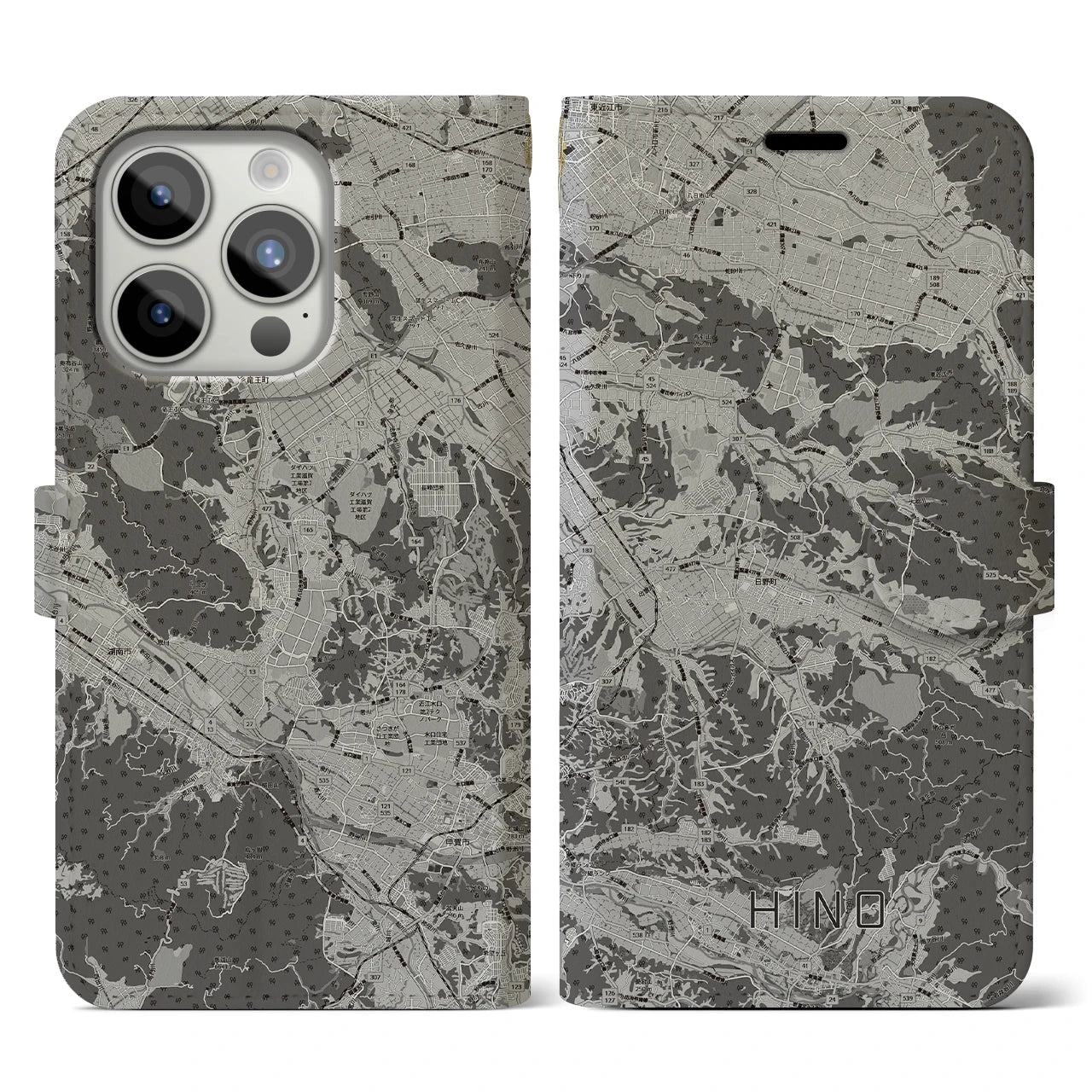 【日野(滋賀県)】地図柄iPhoneケース(手帳タイプ)