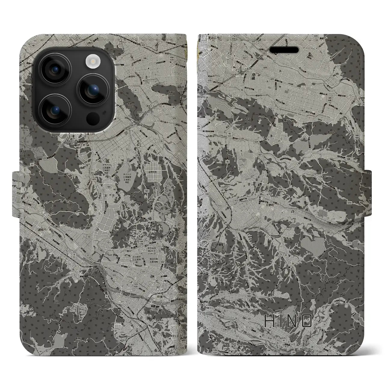 【日野(滋賀県)】地図柄iPhoneケース(手帳タイプ)