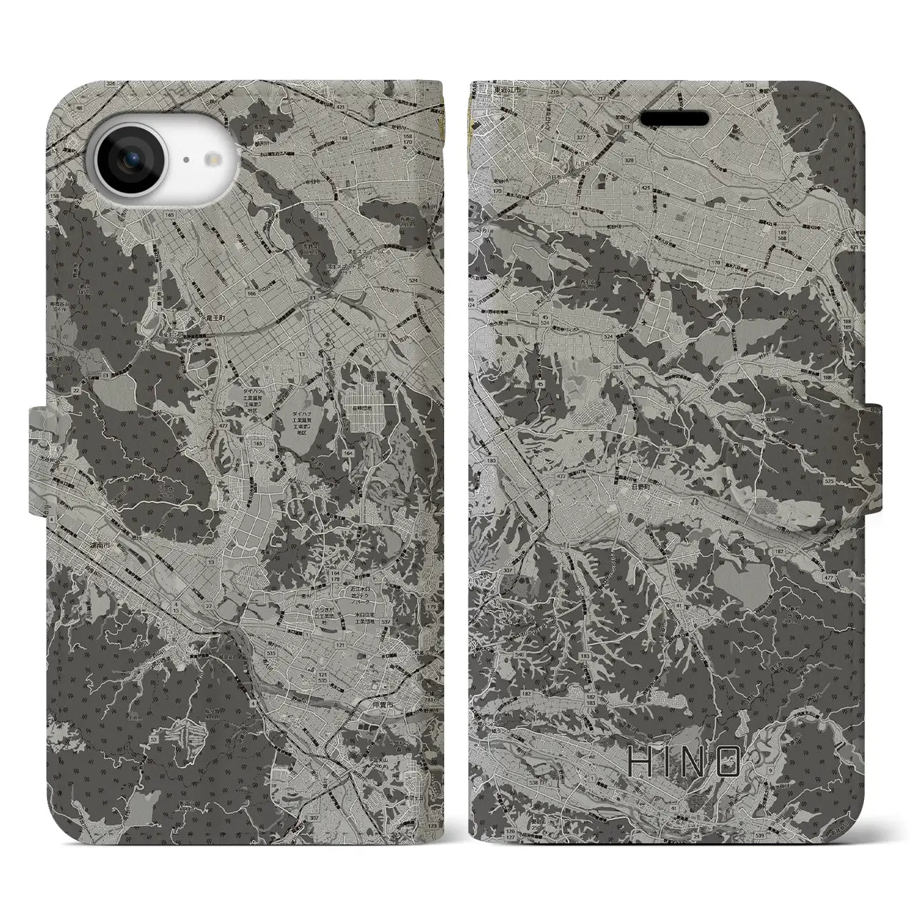 【日野(滋賀県)】地図柄iPhoneケース(手帳タイプ)