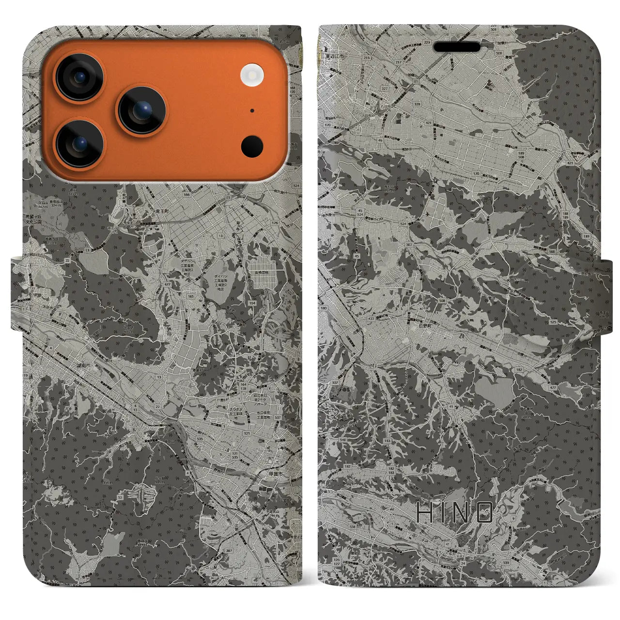 【日野(滋賀県)】地図柄iPhoneケース(手帳タイプ)