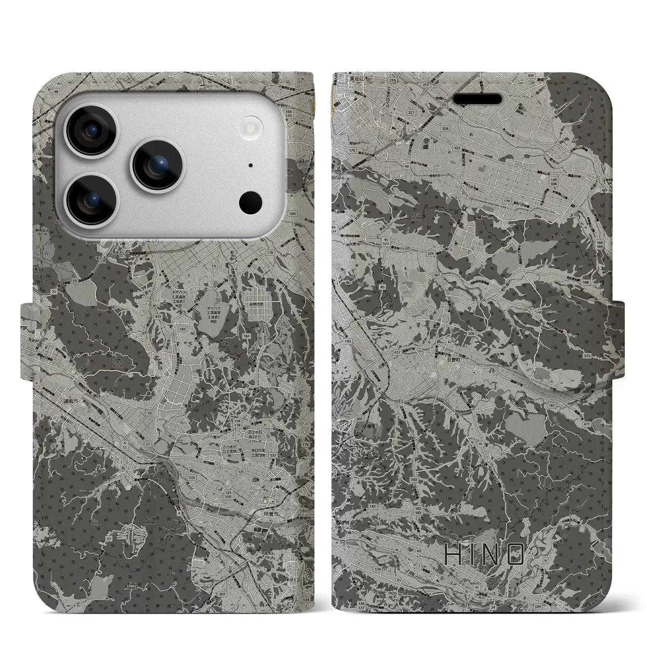 【日野(滋賀県)】地図柄iPhoneケース(手帳タイプ)