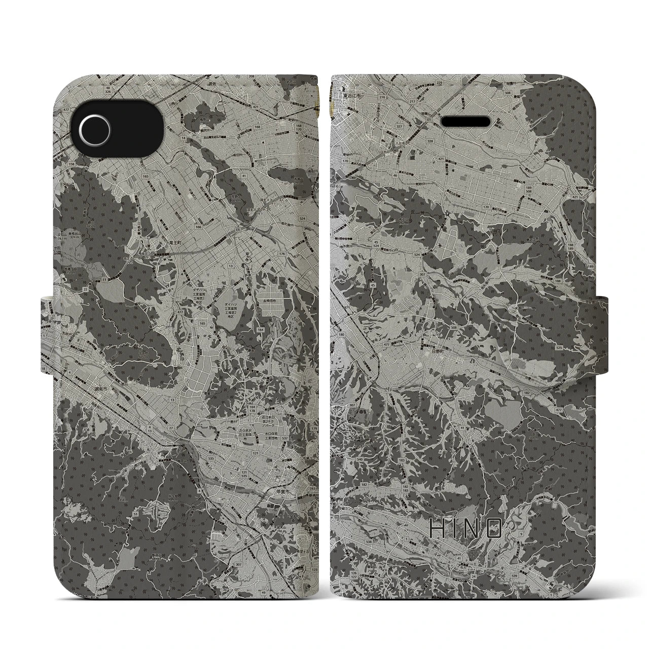 【日野(滋賀県)】地図柄iPhoneケース(手帳タイプ)