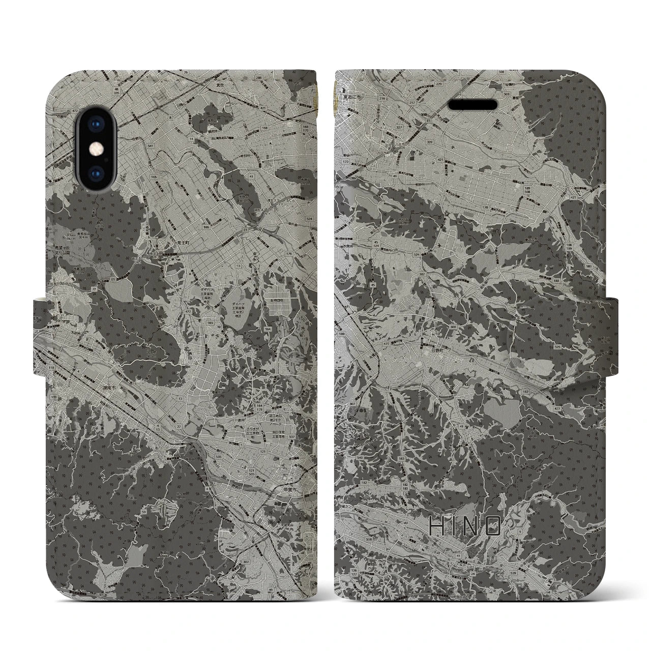 【日野(滋賀県)】地図柄iPhoneケース(手帳タイプ)