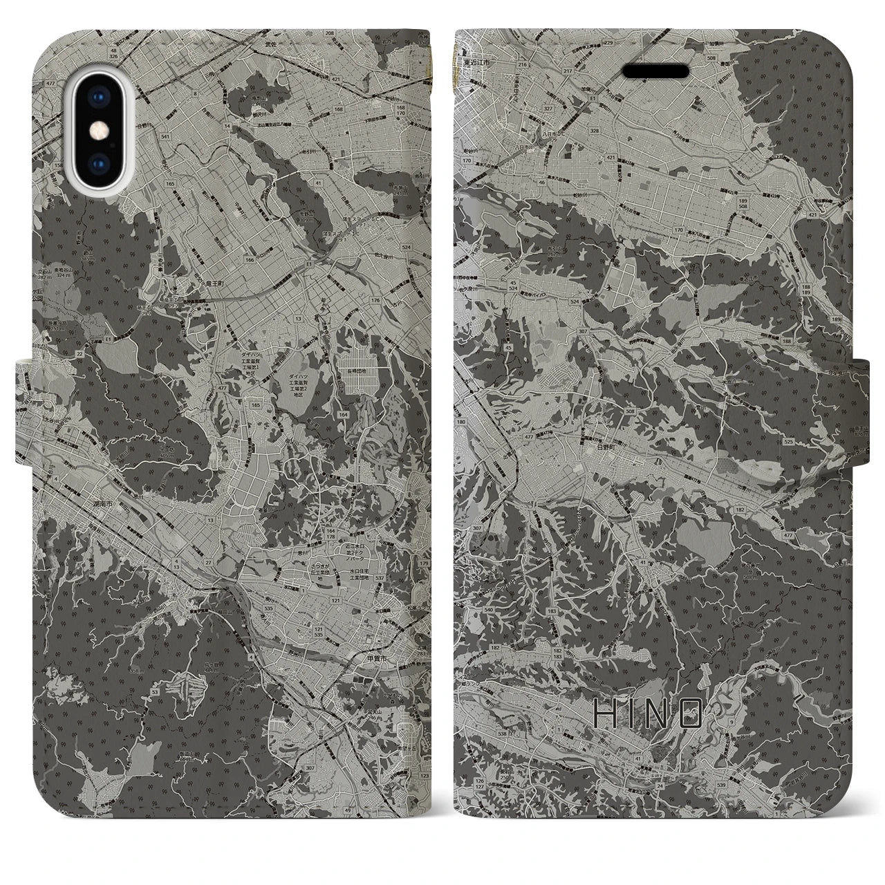 【日野(滋賀県)】地図柄iPhoneケース(手帳タイプ)