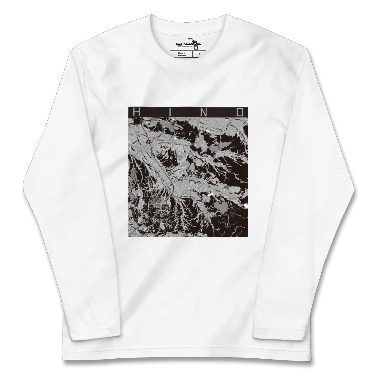 【日野(滋賀県)(滋賀県)】地図柄ロングスリーブTシャツ