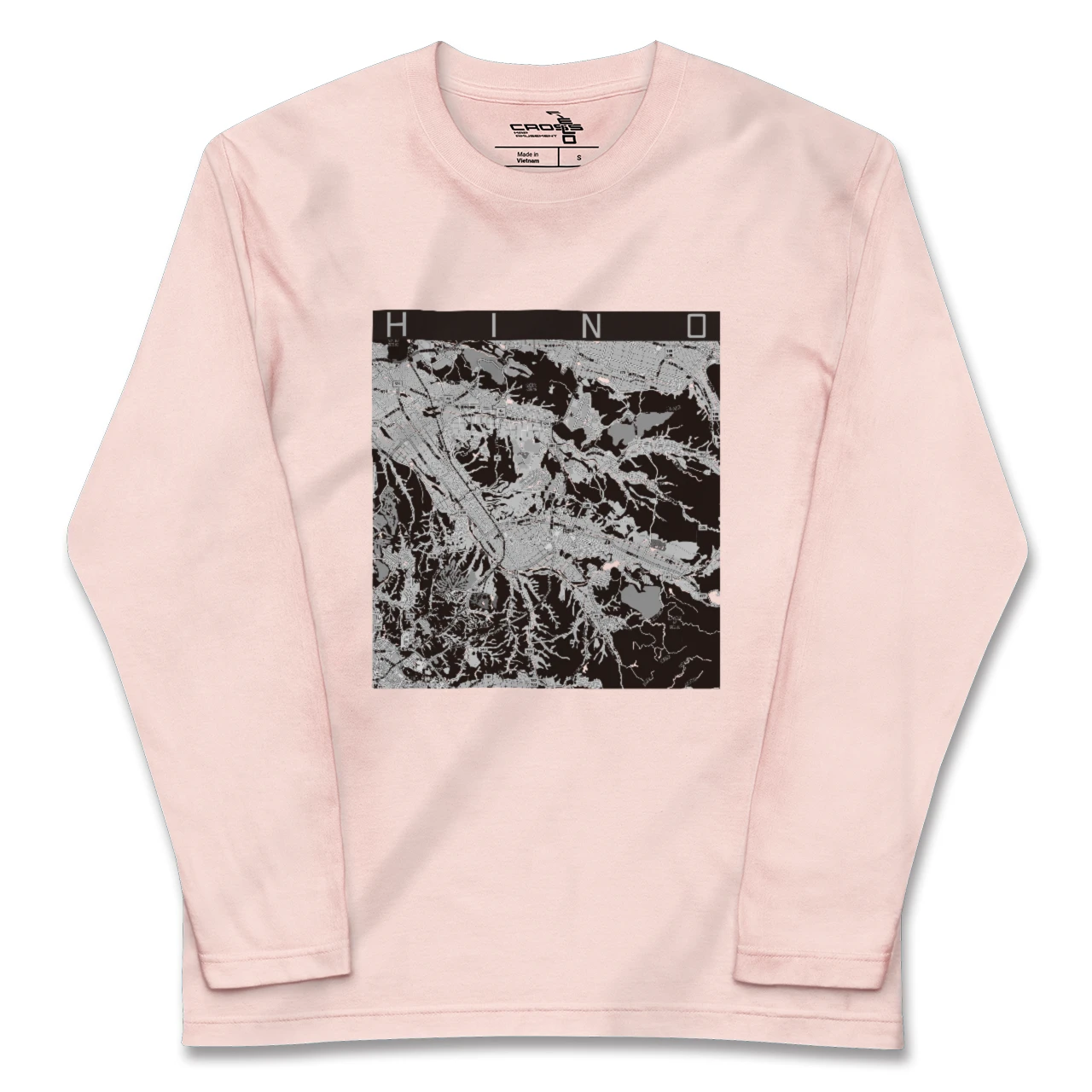 【日野(滋賀県)(滋賀県)】地図柄ロングスリーブTシャツ
