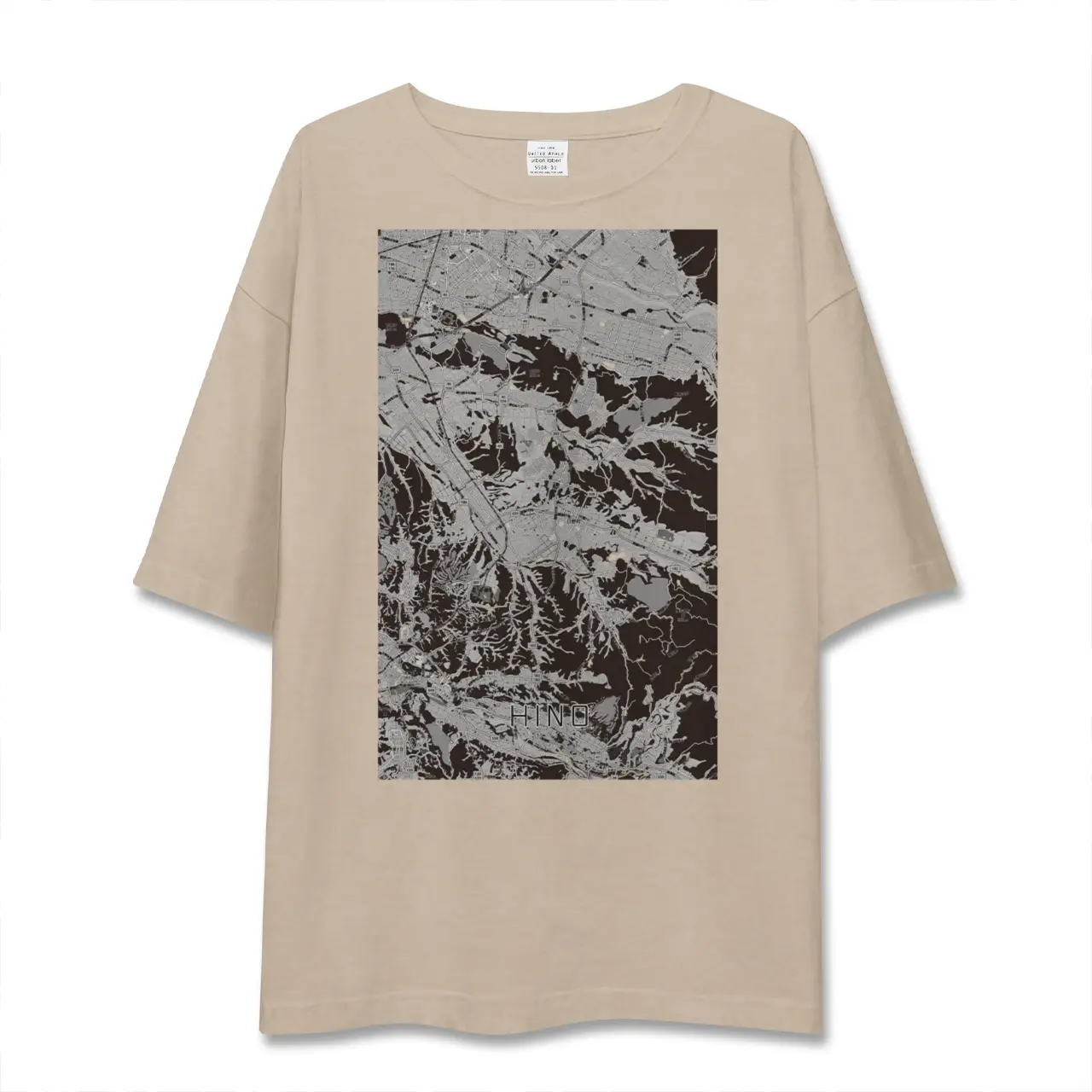 【日野(滋賀県)】地図柄ビッグシルエットTシャツ
