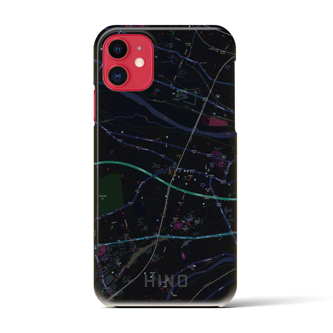 【日野(東京都)】地図柄iPhoneケース(バックカバータイプ)