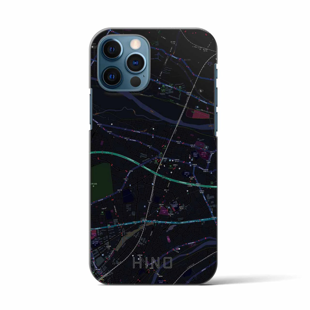 【日野(東京都)】地図柄iPhoneケース(バックカバータイプ)