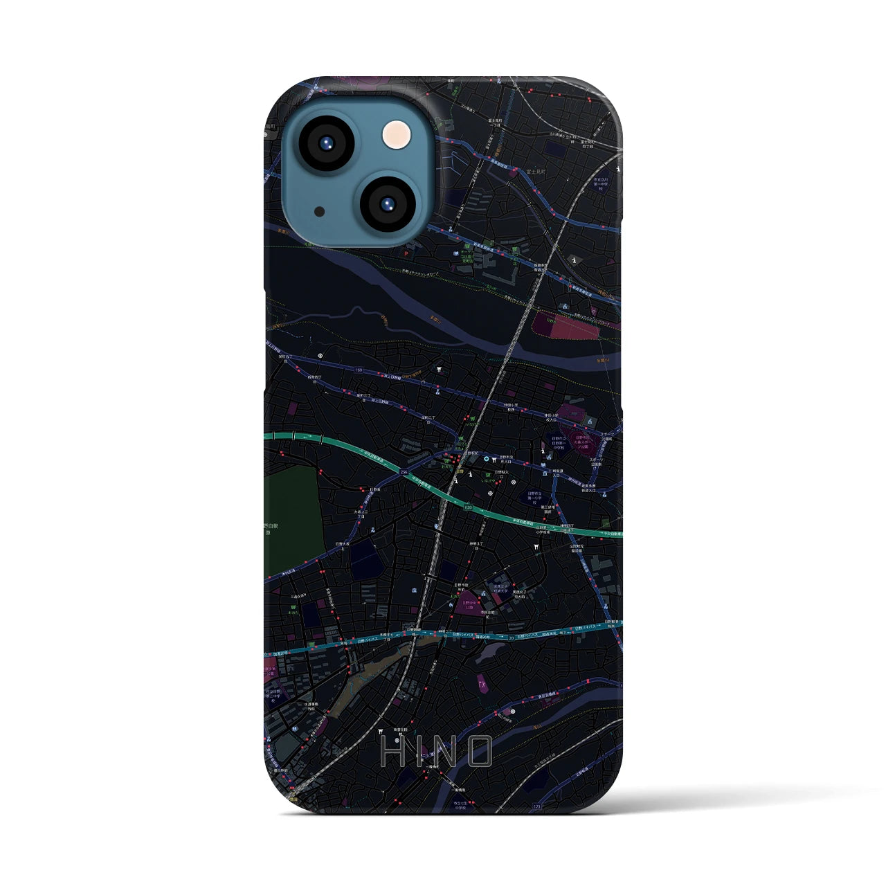 【日野(東京都)】地図柄iPhoneケース(バックカバータイプ)