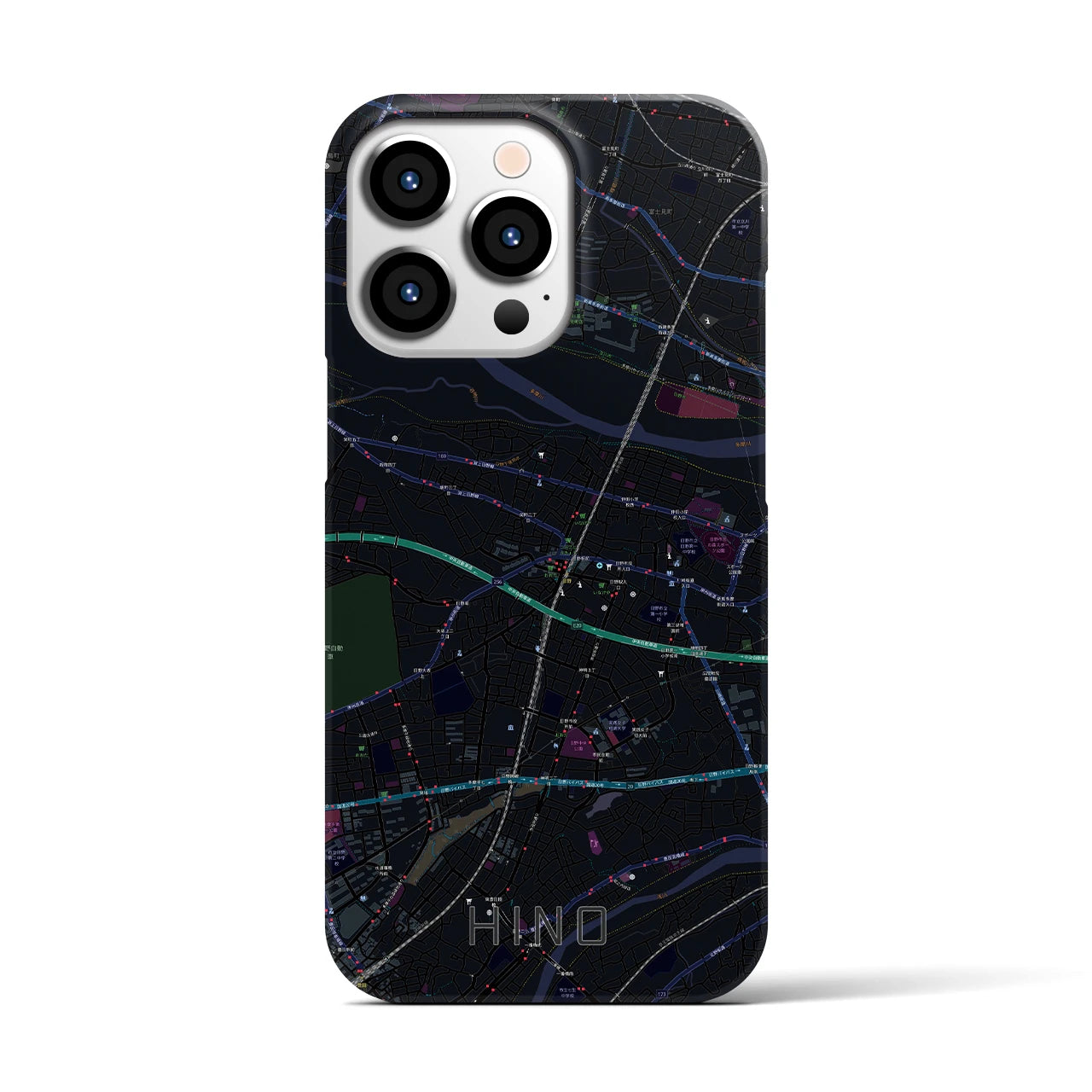 【日野(東京都)】地図柄iPhoneケース(バックカバータイプ)