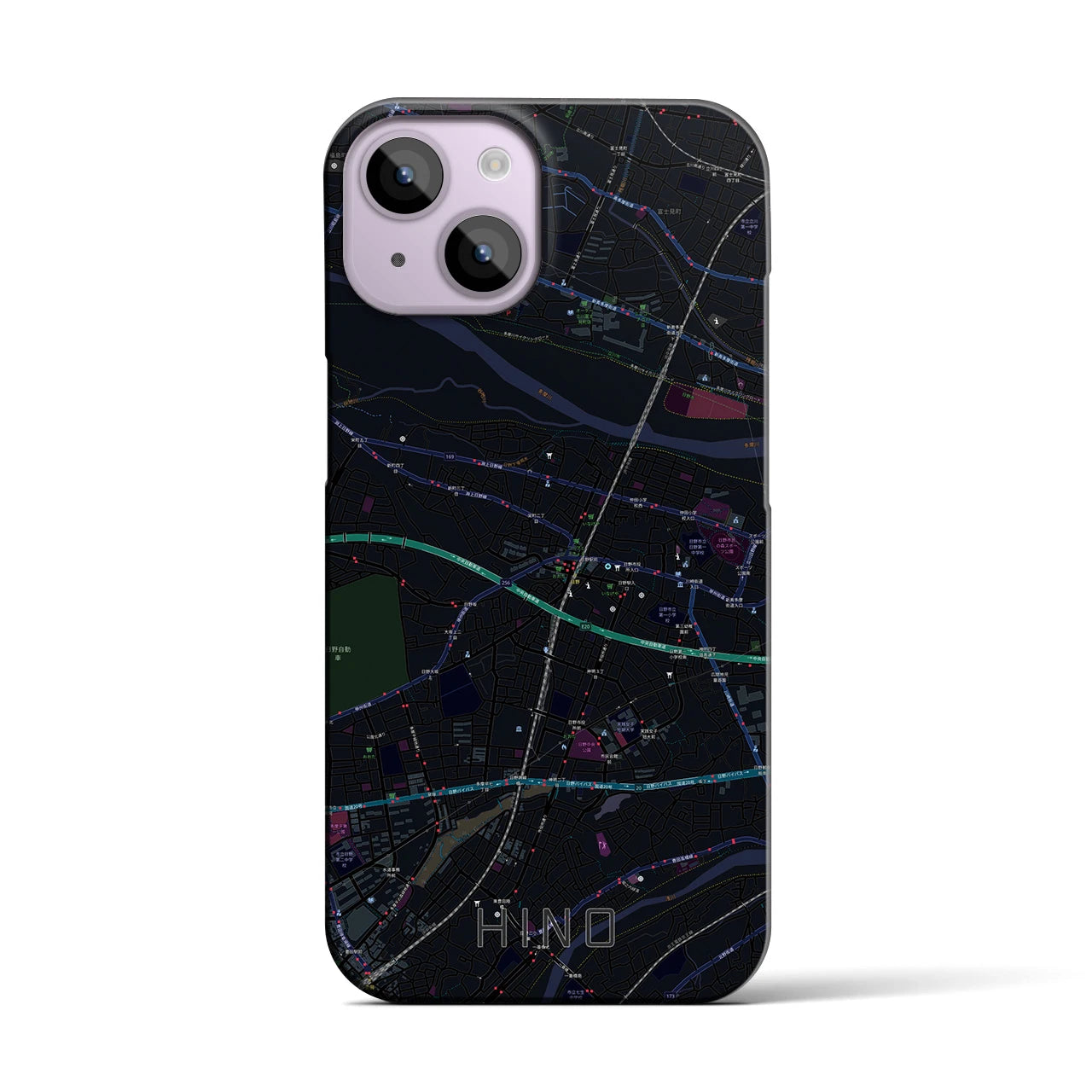 【日野(東京都)】地図柄iPhoneケース(バックカバータイプ)