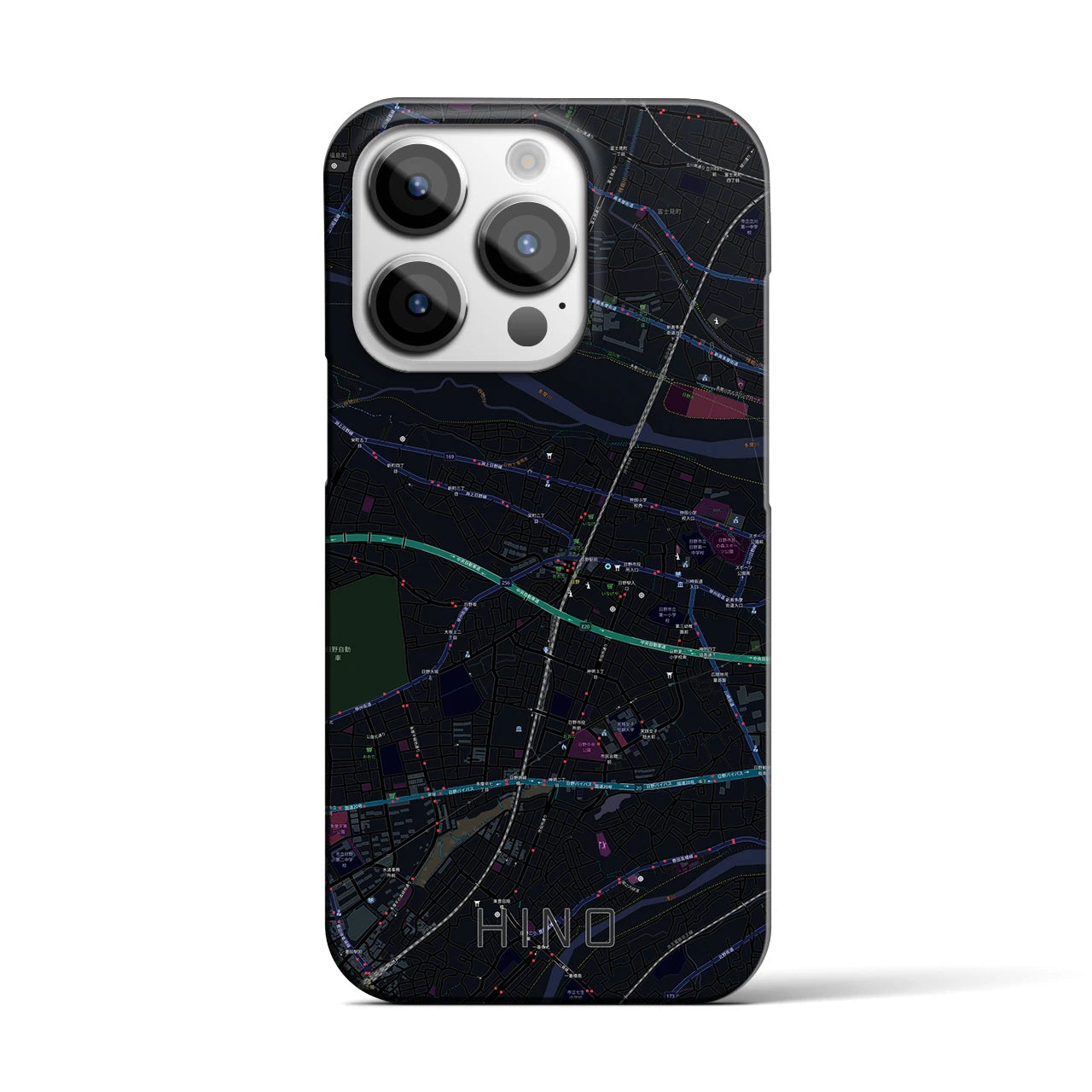 【日野(東京都)】地図柄iPhoneケース(バックカバータイプ)