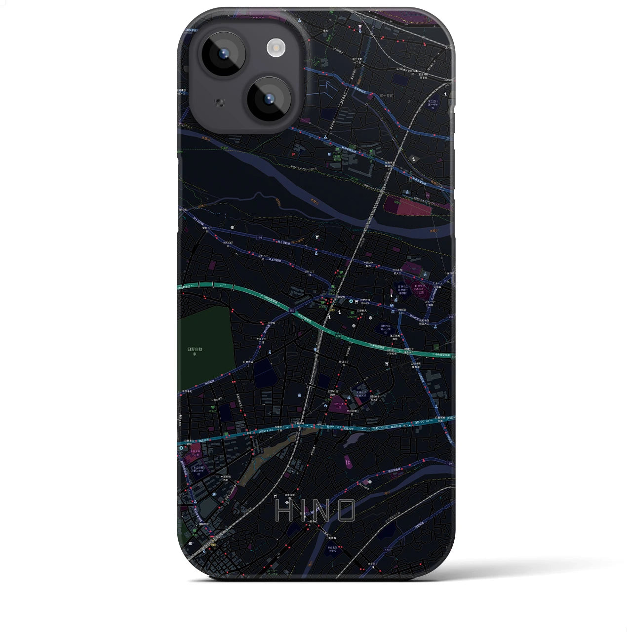 【日野(東京都)】地図柄iPhoneケース(バックカバータイプ)