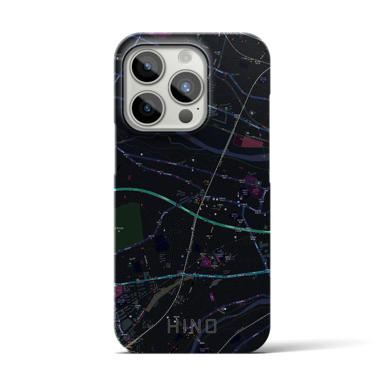 【日野(東京都)】地図柄iPhoneケース(バックカバータイプ)
