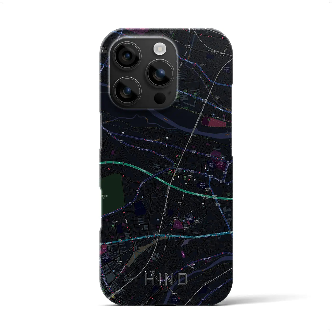 【日野(東京都)】地図柄iPhoneケース(バックカバータイプ)