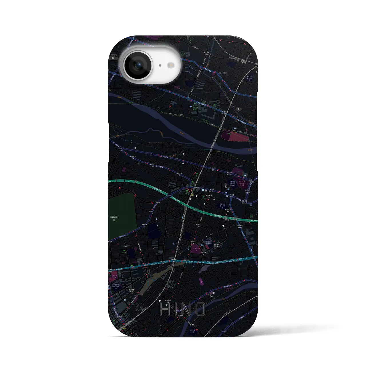 【日野(東京都)】地図柄iPhoneケース(バックカバータイプ)