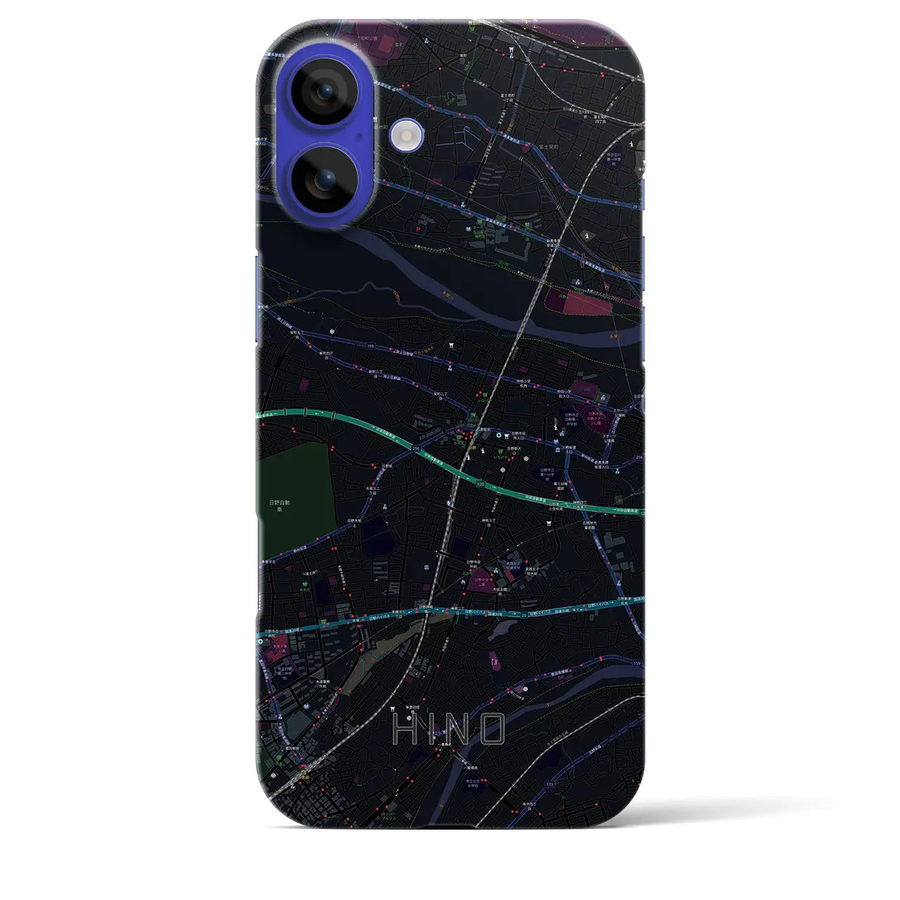 【日野(東京都)】地図柄iPhoneケース(バックカバータイプ)