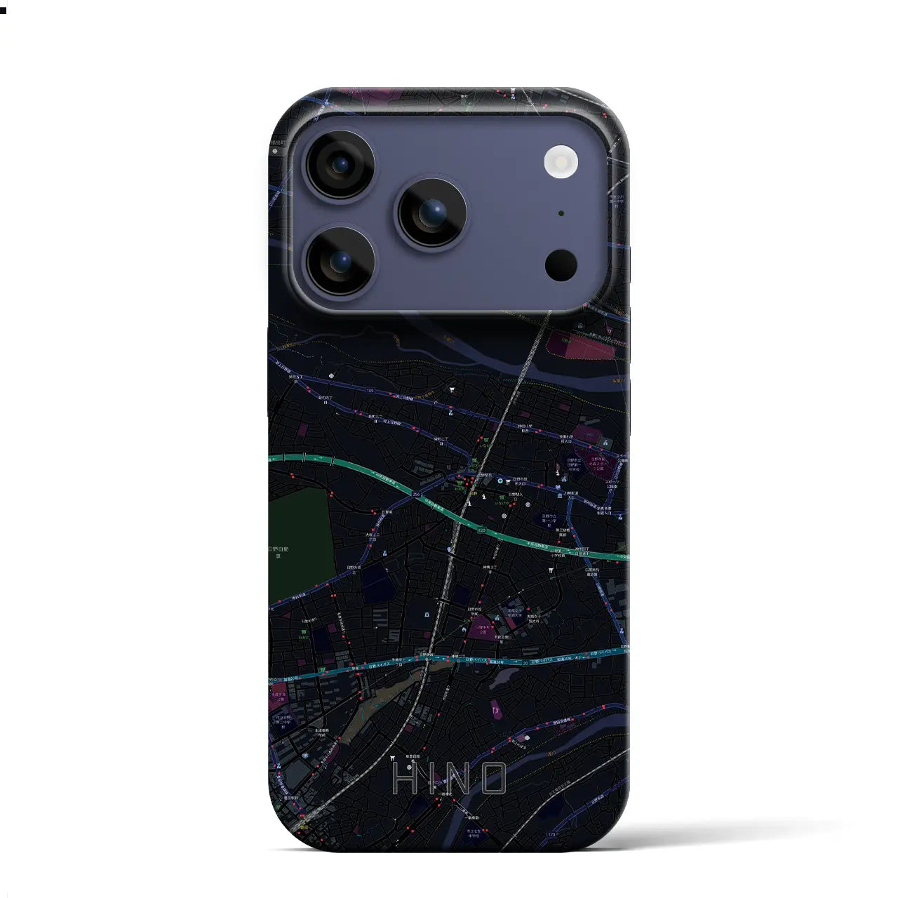 【日野(東京都)】地図柄iPhoneケース(バックカバータイプ)