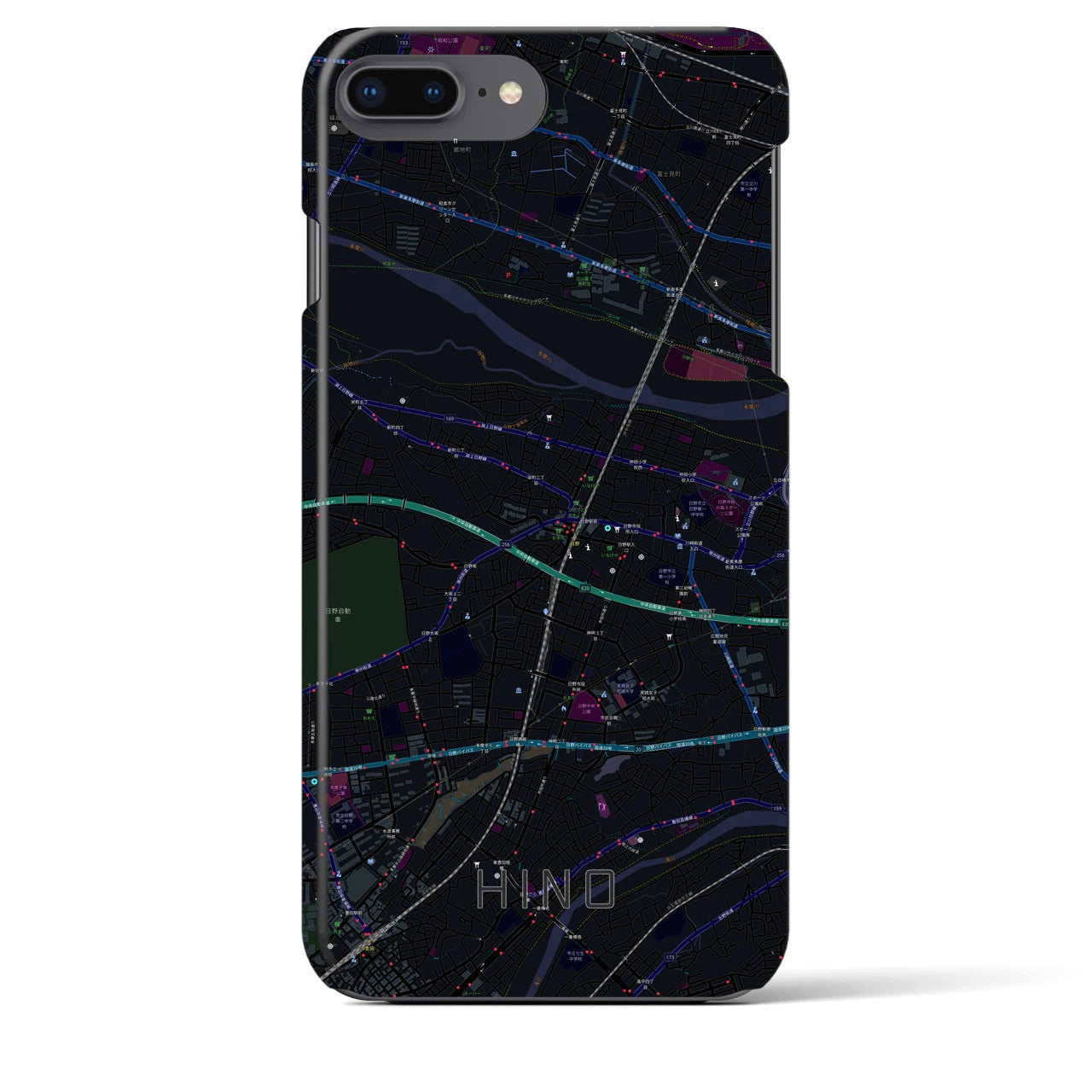 【日野(東京都)】地図柄iPhoneケース(バックカバータイプ)