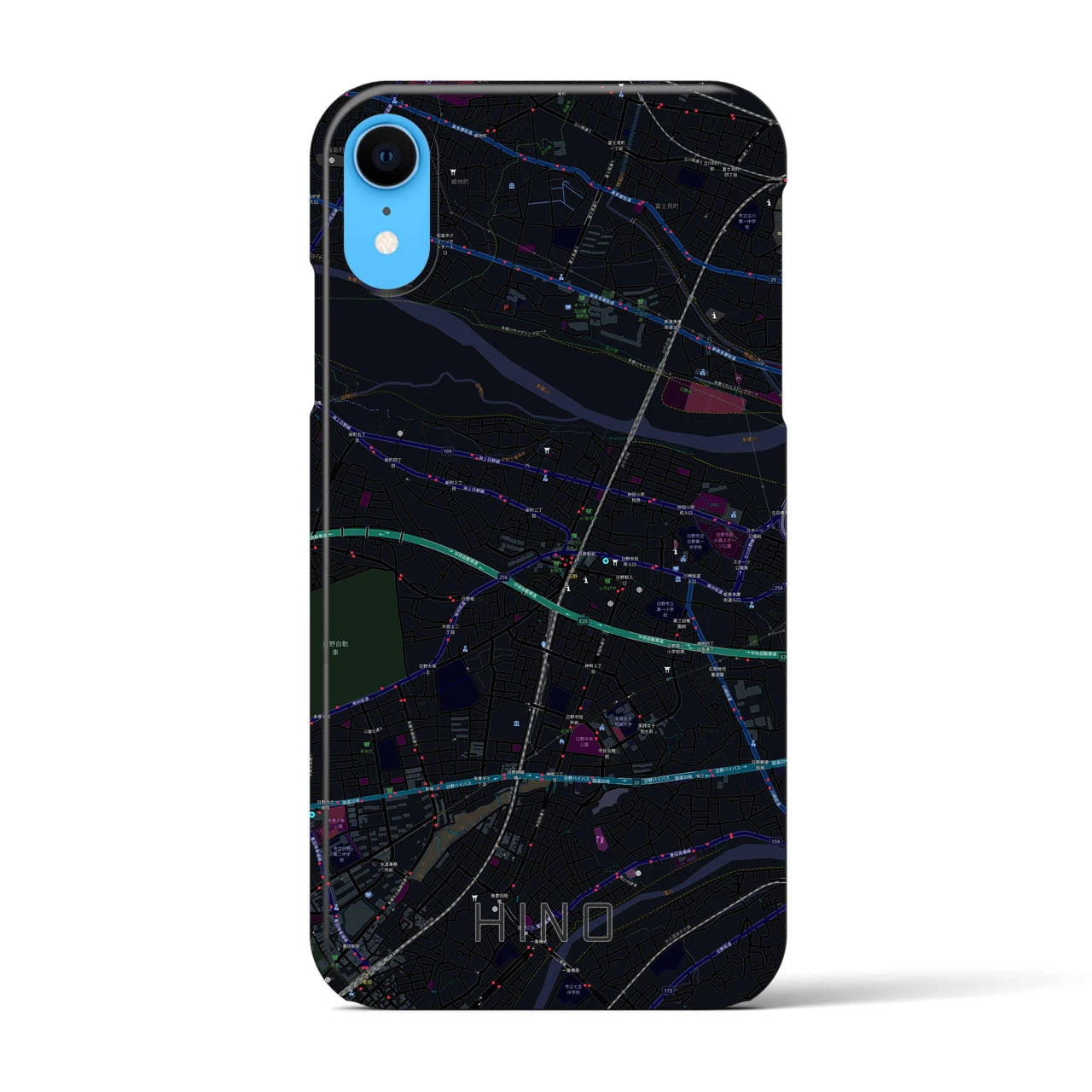 【日野(東京都)】地図柄iPhoneケース(バックカバータイプ)