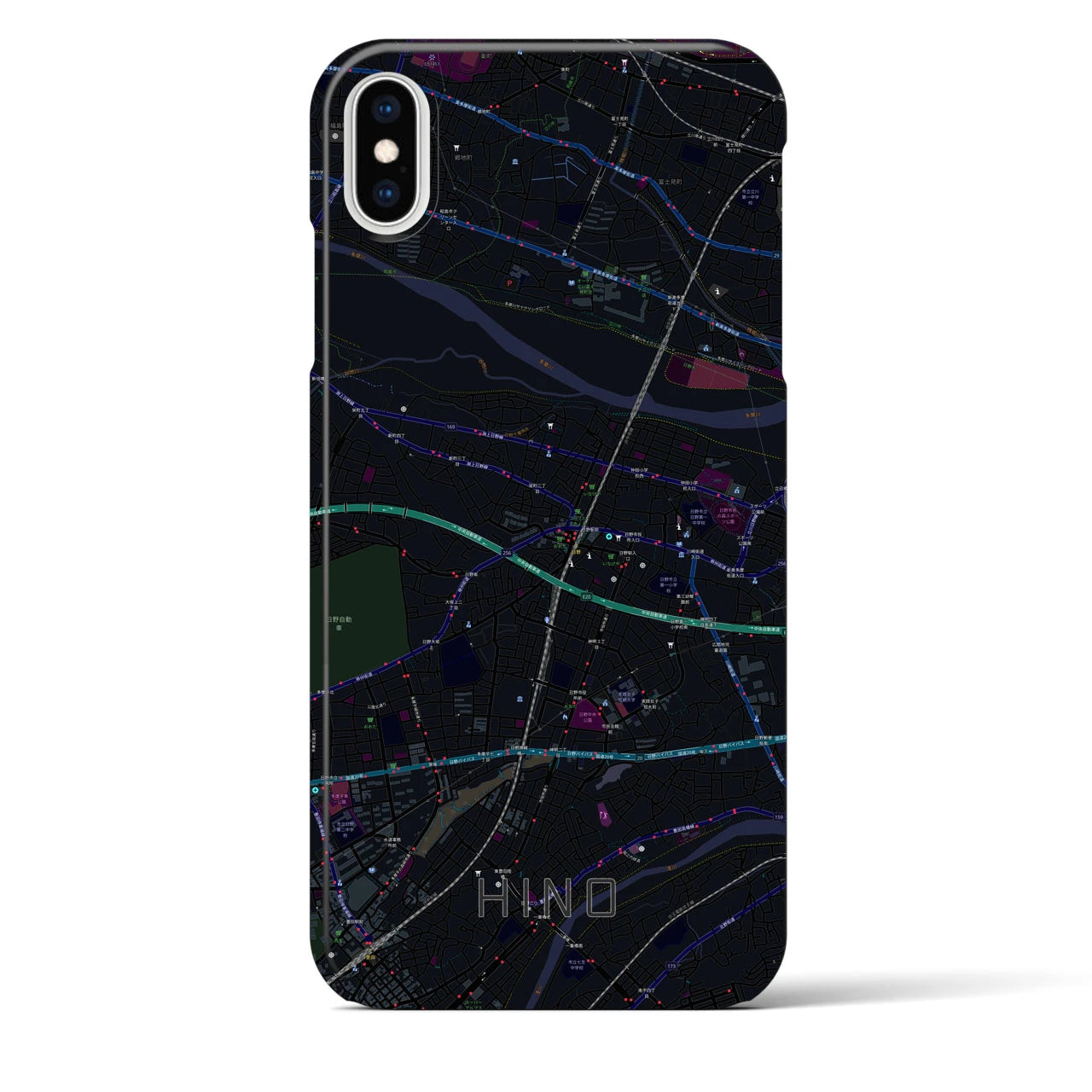 【日野(東京都)】地図柄iPhoneケース(バックカバータイプ)