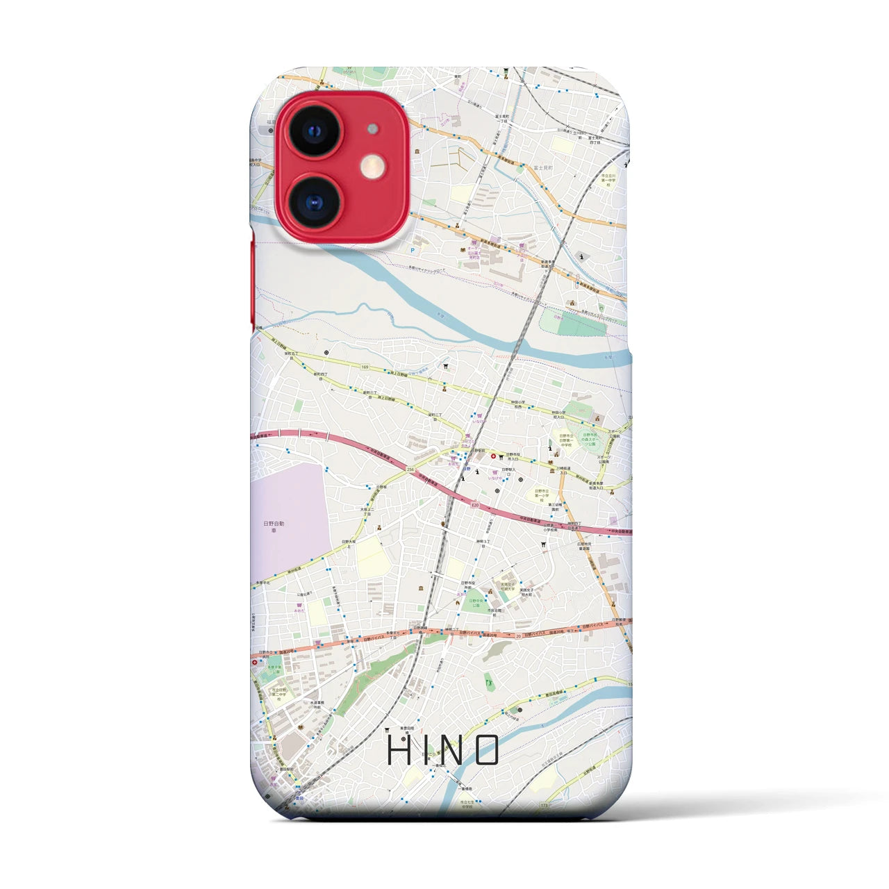 【日野(東京都)】地図柄iPhoneケース(バックカバータイプ)