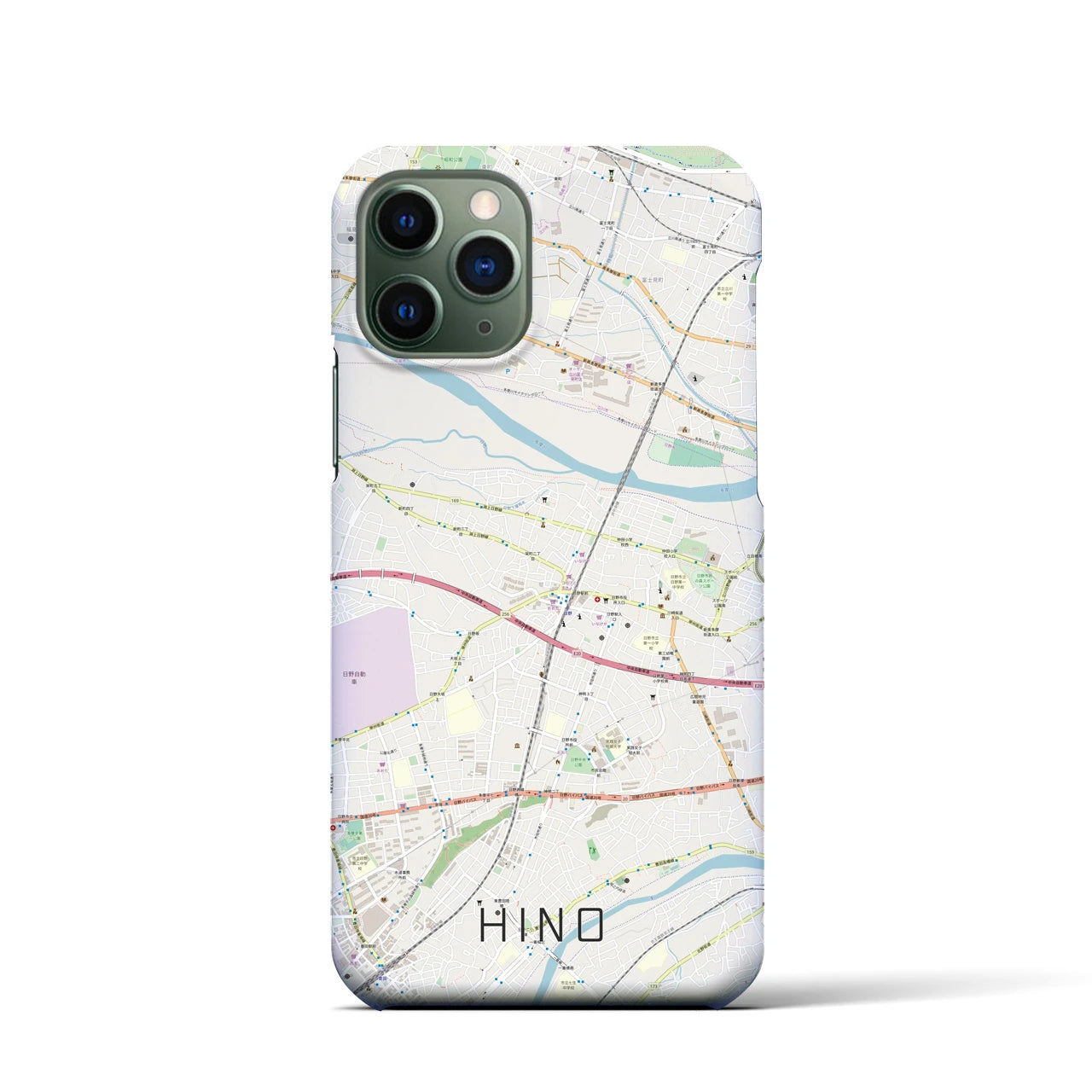 【日野(東京都)】地図柄iPhoneケース(バックカバータイプ)