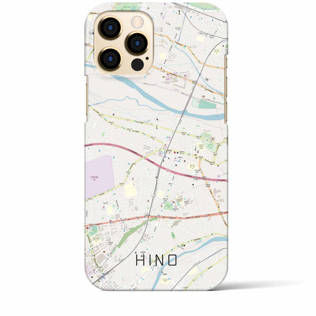 【日野(東京都)】地図柄iPhoneケース(バックカバータイプ)