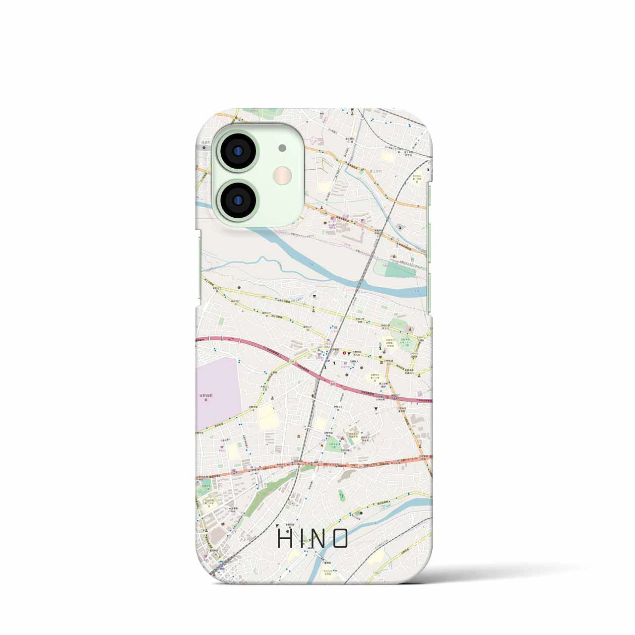 【日野(東京都)】地図柄iPhoneケース(バックカバータイプ)