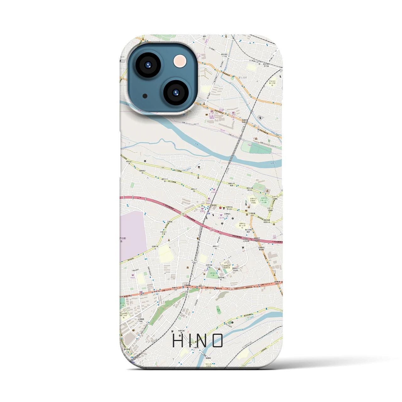 【日野(東京都)】地図柄iPhoneケース(バックカバータイプ)