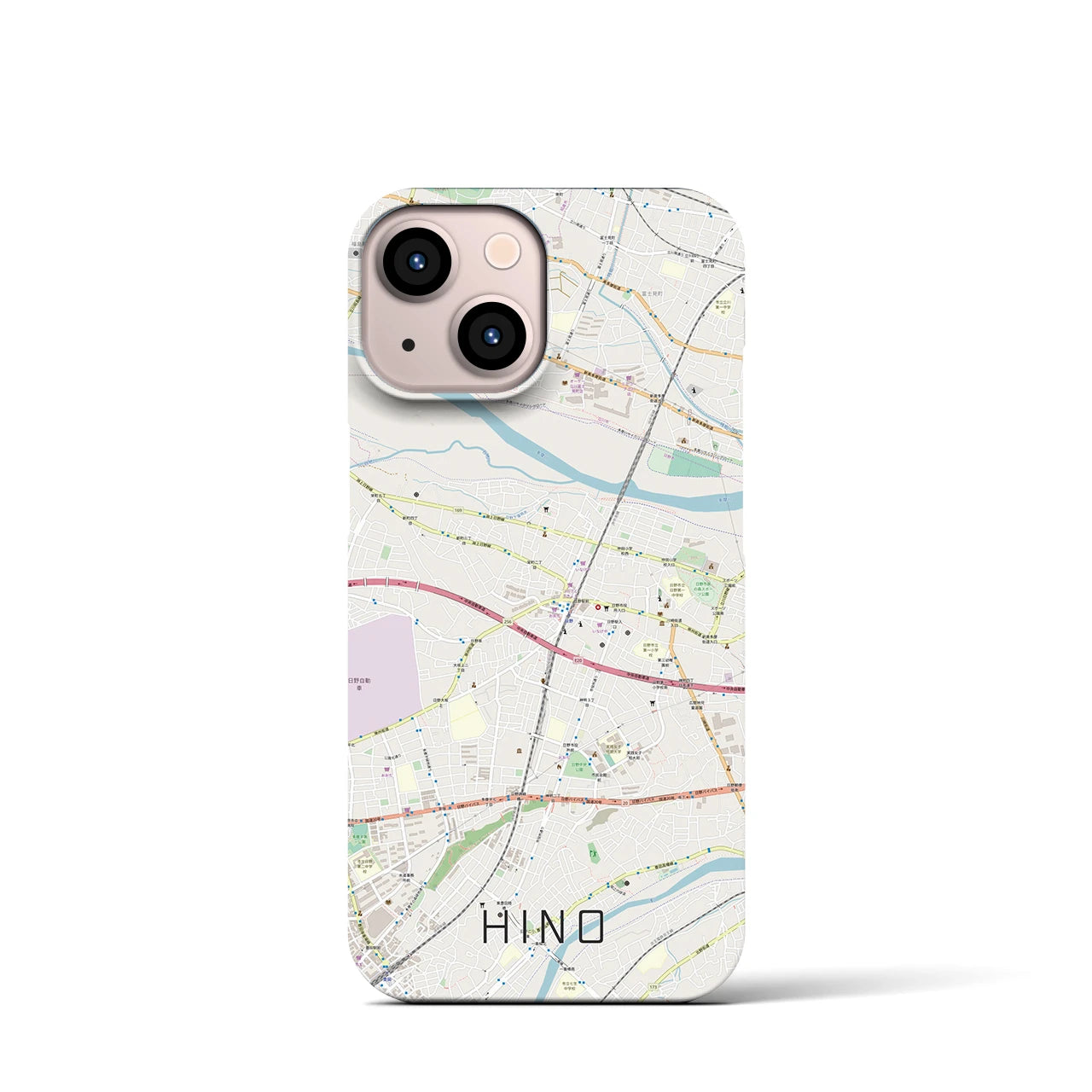 【日野(東京都)】地図柄iPhoneケース(バックカバータイプ)