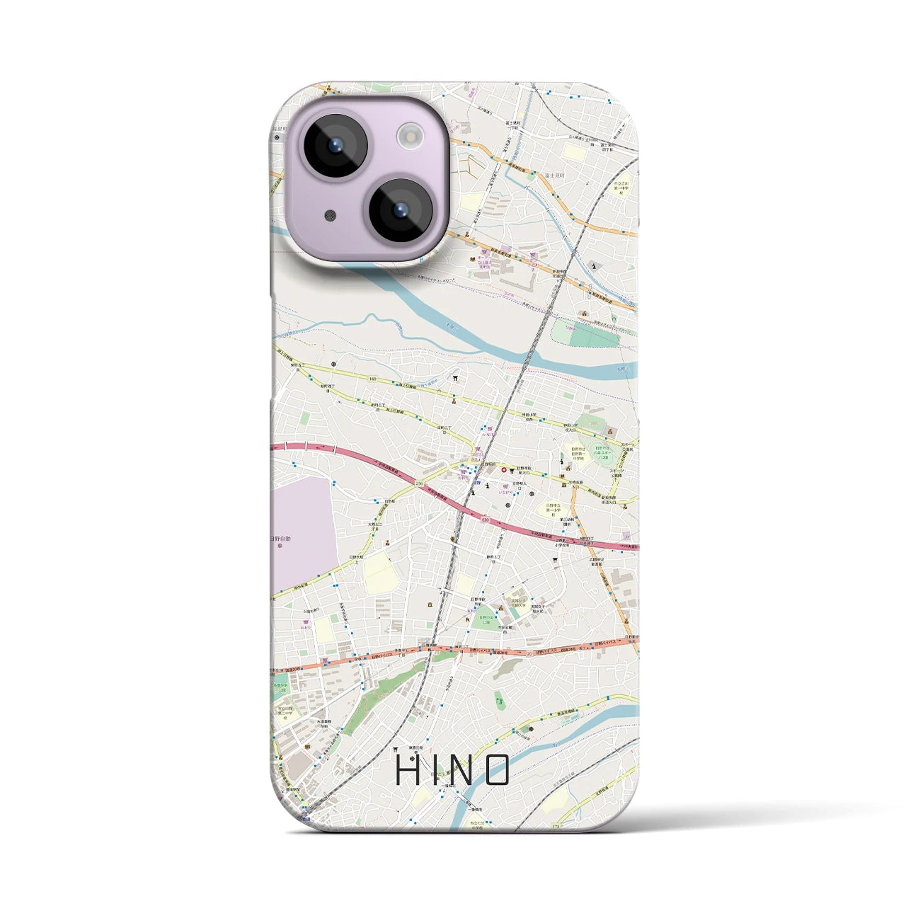 【日野(東京都)】地図柄iPhoneケース(バックカバータイプ)