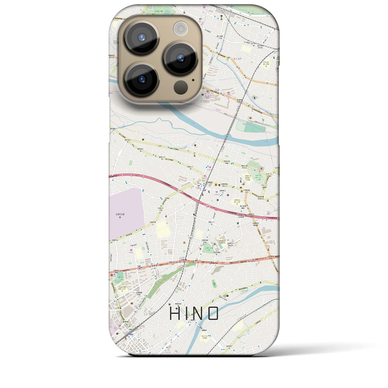【日野(東京都)】地図柄iPhoneケース(バックカバータイプ)