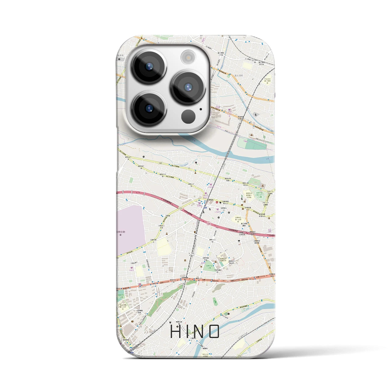 【日野(東京都)】地図柄iPhoneケース(バックカバータイプ)