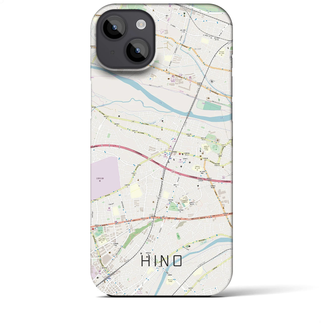 【日野(東京都)】地図柄iPhoneケース(バックカバータイプ)