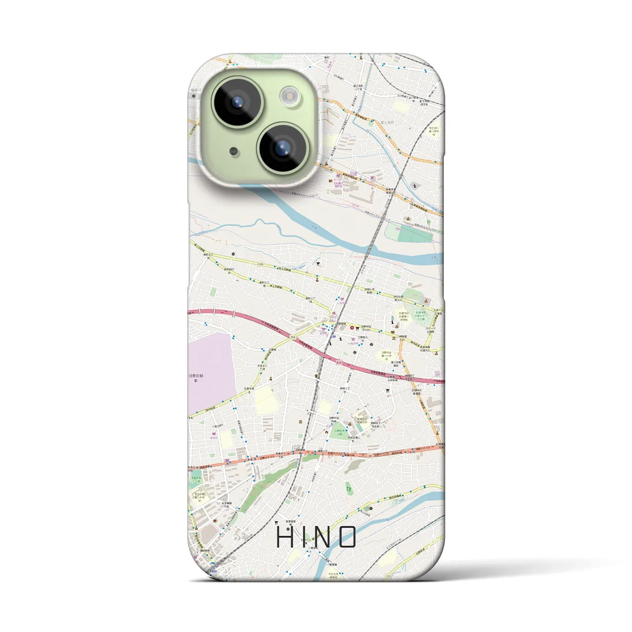 【日野(東京都)】地図柄iPhoneケース(バックカバータイプ)